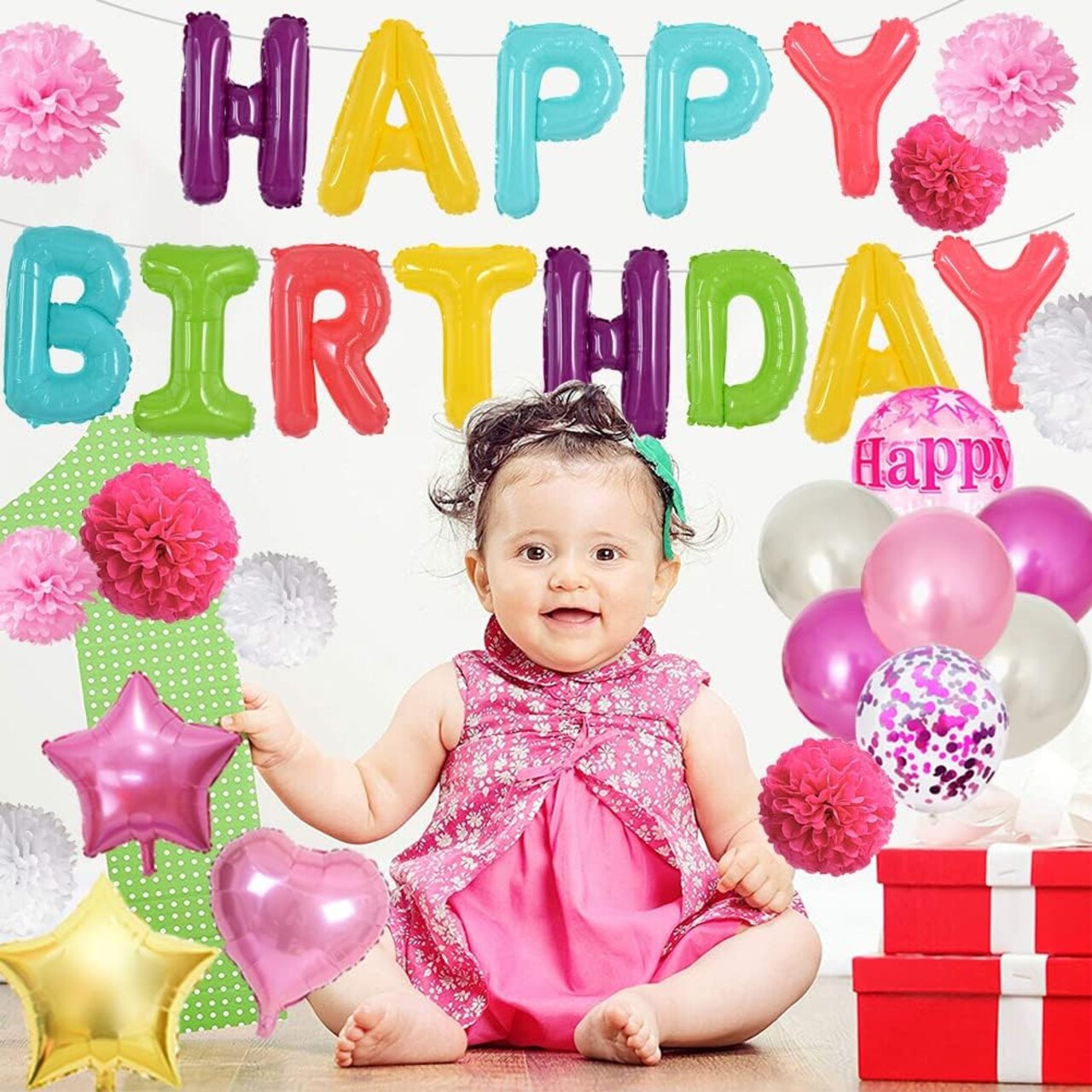 Colorful Celebrations: 16-Inch Mylar Foil Happy Birthday Balloons Banner - Eco-Friendly Decor for All Ages!
